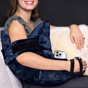 Custom fiberfill rotator cuff surgery recovery pillow with adjustable arm support straps