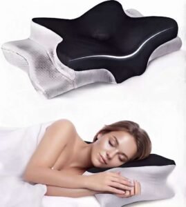 High-density dual-density cervical memory foam pillow for ergonomic neck support and pain relief
